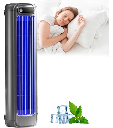 Ventilateur/Climatiseur Portable Rechargeable - 3 Vitesses, Batterie 2000mAh, 12h Autonomie - Pour Bureau, Chambre - 8