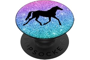 TIER HAUSTIER GESCHENK FÜR MÄDCHEN UND FRAUEN Pferd Geschenk für Mädchen Jugendliche und Frauen PopSockets PopGrip: Ausziehbarer Sockel und Griff für Handys/Tablets mit Tauschbarem Top