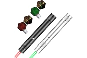COWANIEE 2 PCS Teaching Flashlight for Cat Toys, Long Distance High Power Red and Green Light Flashlight Pen