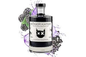 ‎BÖSER KATER BÖSER KATER Black Gin | Das Original | Handgemachter Blackberry Gin mit fruchtigem Brombeer-Geschmack | Schwarz Violetter Cocktail | Die perfekte Geschenkidee 0,5l 40% Vol