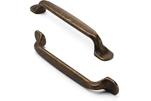 FURNIWARE 5Pack Antique Brass Kitchen Cupboard Handles, Cabinet Hardware Drawer Appliance Pulls, Kitchen Cabinet Door Handles Pull,Drawer Wardrobe Handles,Brass- 5 Inch(128mm) Hole Center