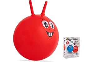ADEPTNA Inflatable 18 inch Diameter Skippy Space Hopper Ball Toys for Kids Childrens – Just Climb on and Hop Around (Red)
