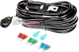 Willpower Câblage à Barres Lumineuses LED Faisceau de Fil avec 12V 18AWG 40A Relais et Interrupteur, 1 Phare Peuvent être Connectés, Câble pour Rampe Projecteur LED ATV Camion Tout-Terrain Voiture