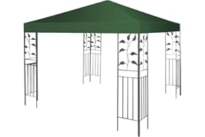 GIANTEX 3 x 3 m Techo de Repuesto para Carpa de Jardín, Cubierta de Repuesto para Cenador de Exterior, Tejido de Poliéster, Protección Solar (1 Nivel, Verde)