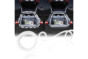 NHHEO Upgrade Dynamic Flowing Car LED Trunk Light Strip, 158Inch Universal Flexible Cutting Silicone Waterproof Neon Lights Strip, 12V Interior Ambient Lighting for Cars SUVs(White)