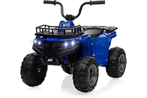 PORTOALEGRE Elektro Quad, 12V Für Kinder Ab 2-5 Jahren, Elektrische ATV Mit LED-Lichtern, Musik Stoßfestem, Batterie & Sicherer Geschwindigkeitskontrolle, Bleu