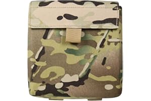 ULIONTAC Lot de 2 poches latérales Molle EDC pour sac à dos tactique ceinture fixation militaire Surplus 6 x 6 6 x 8 Eva mousse Pad plaque 1000D nylon compact utilitaire étanche sac