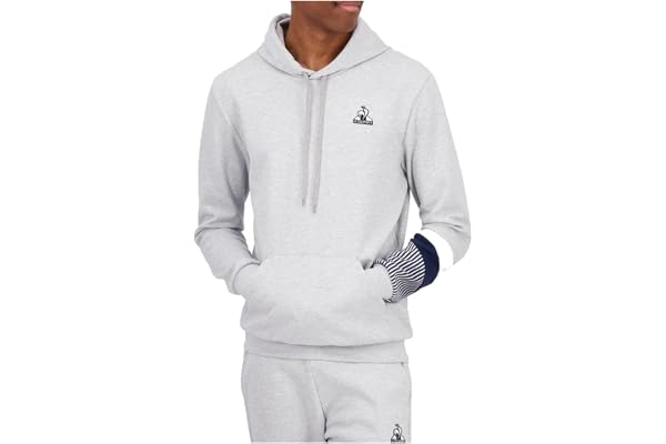 Le Coq Sportif 2422251 LE COQ SPORTIF - HERITAGE Hoody N°1 - Sweat à Capuche Homme Adulte - Mélange Coton Polyester Doux - Style Intemporel - Capuche avec Cordons - Taille M - Gris Chiné Clair Mixte (lot de 1)