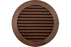 H&C VENT Griglia di ventilazione Ø 150 mm PVC marrone – HVAC scarico copertura di ventilazione con protezione insetti – elemento di alimentazione aria rotondo in plastica