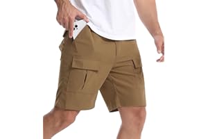 Suwangi Pantalones Cortos Cargo para Hombre Verano Moda Casual Trabajo Shorts Bermudas con Múltiples Bolsillos