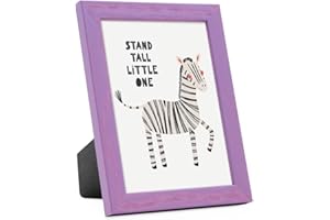 PHOTOLINI Bilderrahmen Kinderzimmer 15x20 cm Lila, Wechselrahmen farbig, Holz, Acrylglas, Made in Germany, zum Aufstellen & Aufhängen, mit Zubehör - für bunte Kinderbilder