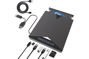 TOMVYTER 7 en 1 Lecteur Blu-Ray Externe, 3D CD DVD Graveur Optical Bluray Drive USB 3.0 Type-C Lecteur blu Ray 4k,Portable Externe Lecteur Blu Ray Externe, pour PC Windows 11 10 8 7