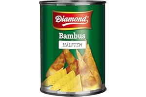 DIAMOND Mitades de bambú, vegetal asiático en conserva, adecuado para platos wok, bajo en carbohidratos - 1 x 540 g