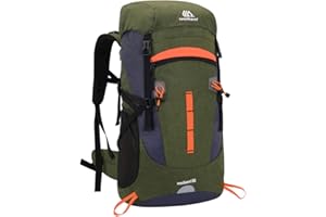 SKYSPER Sac à Dos de Randonnée Homme Femme avec Housse de Pluie 50L Sac à Dos Voyage Imperméable Résistant aux Déchirures Grande Capacité Sac à Dos Trekking pour Alpinisme Sports Camping