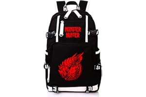 WANHONGYUE Monster Hunter Game Backpack Student Schoolbag Laptop Book Bag Casual Dayback Black-3