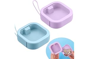 MaehSab Qtip Spender für Haargummis, tragbarer Haargummi-Halter, Organizer, Badezimmer-Aufbewahrung, Reisezubehör, Organizer für Wattestäbchen, Haarspange, Haarnadel, 2 Stück (lila, blau)