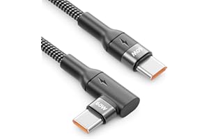 deleyCON 1,5m Cavo USB-C Angolato 90° (Ricarica Rapida 60W) - USB-C su USB-C - Compatibile con iPhone 17/16/15, Galaxy A16/A56/S25/S24/S23, Pixel, iPad, MacBook, AirPods, Tablet e CarPlay