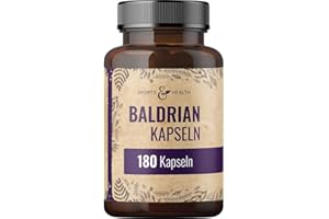‎CDF SPORTS & HEALTH SOLUTIONS Baldrian Hochdosiert - Baldrian Kapseln - 180 Kapseln - 600mg hochdosiertes Baldrian pro Kapsel - Baldrian Tabletten