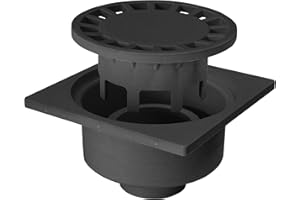 Jardibric – Sifones de polipropileno (200 x 200 mm, negro) – Evacuación de aguas patio, drenaje de jardín, antiobstrucción, fácil instalación.