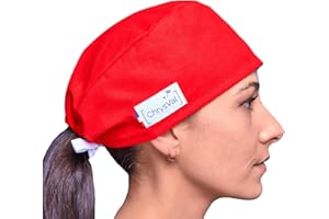 CHRYSVAL - Calot Court Rouge - Bonnet Chirurgical Ou Calot Cuisine Unisexe 100% Coton Oeko-Tex - Réglable Avec Attaches