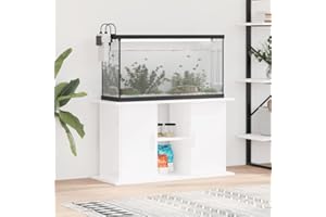 Homgoday Aquariumständer mit Fächer und Ablagen Aquarienschrank Aquarium Unterschrank Aquarium Tisch Aquarienunterschrank Terrarium Schrank Hochglanz-Weiß 101x41x58 cm Holzwerkstoff