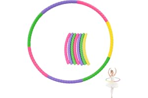 CORIVER Hula Reifen für Kinder und Erwachsene - 7-teiliges Abnehmbares Hullahub Set für Tanz und Fitness - Gymnastikreifen ab 3 Jahre