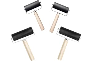 EACHPT Rouleaux Encreur de Peinture, Rouleau dImpression 4PCS, Brayer en Caoutchouc, Rouleau dImpression dEncre, Utilisé pour Le Processus De Gravure, Impression De Carreaux De Linoléum