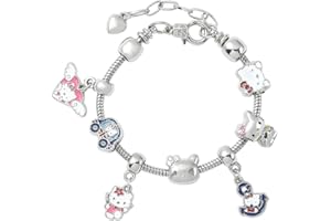 FISAPBXC HelloKitty Armband, Armband für Kinder, Chain Bracelet, Silber Verstellbare Armbänder, Armband für Teenager, Armband Geschenk, Geburtstag Party Zubehör