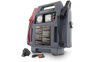 Powerplus POWE80090 4 in 1 Jump Starter Booster- Avviatore Portatile di Emergenza per Auto 900A 12V con compressore, Batteria e Lampada