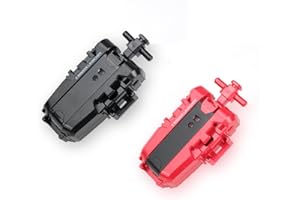 AIBREAY Toupie X Lanceur de Cordes Noir Rouge Ver, 2 toupies Starter Pack, Lanceur de X Gyros, Compatible avec Les gyroscopes de la série X