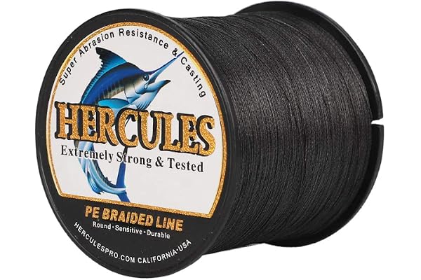 Hercules Flätad fiskelina med 8 trådar, 100–2 000 m, 4,5–136 kg, superstark PE-fiskelina, 100–2 000 m, multifilament-fiskelina för saltvattens- och sötvattenfiske
