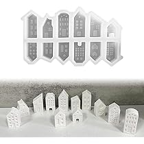 1 Stück Silikon-Gießform 'Häuser' | 19,7cm Durchmesser Für Kerzenhalter, Seife, Gips, Epoxidharz