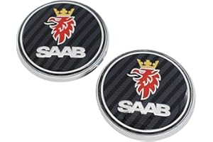 SFEG Car Logo Front Grill Emblem Badge Hood Trunk Rear Logo Badge Emblem Compatible with 03-10 S-aab 9-3 9-5 93 95 Car Accessories (carbon fiber)