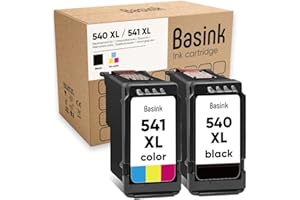 basink Cartouche d'encre Compatible avec Canon PG-540 CL-541 XL Pack 2 pour Pixma MG3150-3250-3550-4150-4250 MX375-395-435-455-515-525 TS5151