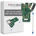 Devine Customz JDS-055 050 Replacement Charging Port Assembly for PS4 DualShock 4, Repair Part Micro USB Adaptor Charger Socket Board Connector Module for Playstation PS4 Controller, Flex Cable