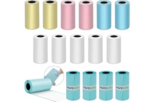 BOSCOW 16 Rollen 57x30mm Thermopapier Kompatibel mit Thermischen Druckern und Instant-Kinderkameras, Enthält 11 Rollen Thermopapier und 5 Rollen Selbstklebendes Papier ThermopapierThermopapier
