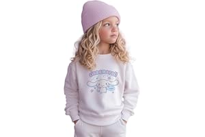 Brand Threads Cinnamoroll White Sweatshirt For Girls – Cute Sanrio Hello Kitty Friend Jumper with Playful Cinnamoroll Print | Soft Cotton Pullover for Kids (Ages 1-13)
