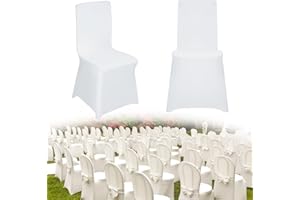 TRMLBE Fundas para Sillas 50 Piezas Fundas para Sillas Elásticas Fundas para Sillas Modernas Universales Fundas para Sillas Lavables Decoración para Bodas, Cumpleaños, Fiestas - Blanco