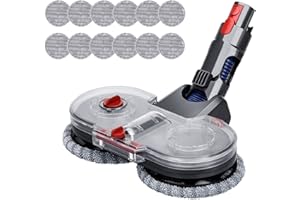 Yolando Testa di Scopa Elettrica per Dyson V11 V10 V8 V7 Aspirapolvere, Testa di Mocio di Pulizia a Sgancio Rapido per Parquet Pavimenti Duri, con Serbatoio Acqua e 12 Tamponi (Mop Head)