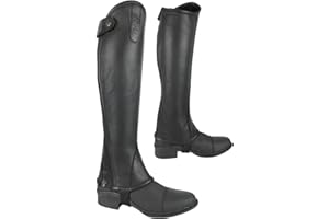 AK RIDING SPORTS LTD AK Curvo Zip Pieno Fiore Vera Pelle Equitazione Mezzo Chaps