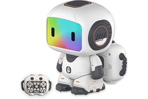 BORSCELLOR Programmation de robots jouets RC pour enfants, robots télécommandés pour garçons et filles de 3 ans et plus, avec démonstration automatique, danse, musique, yeux LED et fonction d'enregistrement