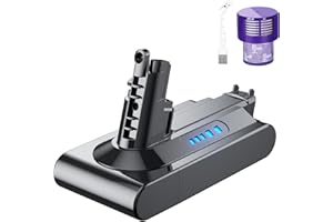 Bonacell Batterie de rechange 8000 mAh V10 pour Dyson V10 Animal, V10 Absolute, V10 Motörhead, V10 Animal, V10 Fluffy Batterie sans fil Aspirateur à main avec indicateur de charge LED.