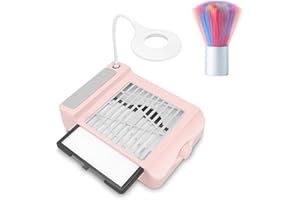 I·B·N G Aspiratore Unghie Aspirapolvere Professionale da Tavolo per Pedicure e Manicure con Pennello Antipolvere,Velocità Regolabile, Non è Necessario il Sacchetto per la Polvere