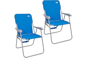#WEJOY Sedia da Spiaggia Pieghevole, Sedia da Mare Leggera con Schienale Alto Portatile con Tracolla, Spiaggina Mare Sedia da Campeggio Esterno Giardino Picnic Piscina, 1/2 Pezzi