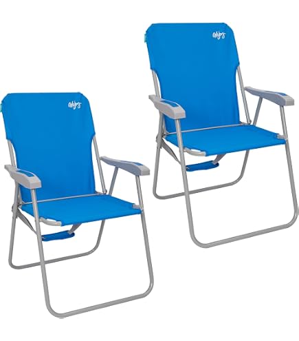 Sedia Pieghevole Da Spiaggia Aktive Beach - Alluminio, Textilene Blu, Portatile, Supporto 100kg