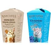Nish Karamel Bisk&uuml;vi Par&ccedil;acıklı &Ccedil;ikolata, Blue Raspberry Aromalı Toz İ&ccedil;ecek 2&rsquo;li Set (2X250 Gr)