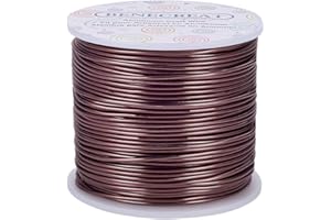 BENECREAT 68m 1.5mm Filo di Alluminio Colore Cammello Filo per Gioielli Filo Metallico per Fabbricazione Artigianale per Filo artigianale Calibro 15