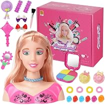 Kit Coiffure Et Maquillage Tête De Poupée à Coiffer, Ensemble De 35 Pièces Pour Enfants Développe Créativité Enfant