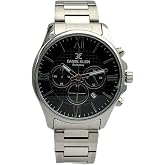 Daniel Klein Exclusive Erkek Kol Saati, Siyah Kadran, Kronograf, Paslanmaz &Ccedil;elik Kordon, G&uuml;m&uuml;ş Renk Metal Kasa