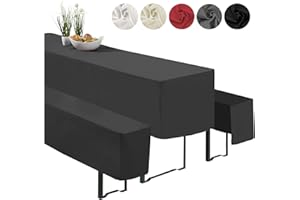 heimtexland ® Set di 3 teli da birra, 1 copritavolo, 2 coprisedia per panchina, decorazione da tavolo, tipo 860, colore Nero, per tavolo da 70 x 220 cm